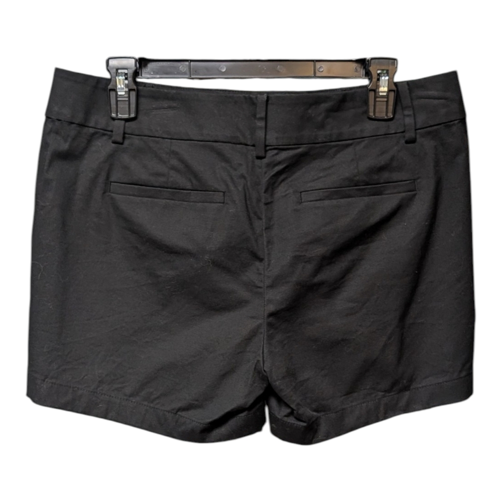 Cotton Blend Chino Shorts, Ann Taylor City Short Black - Picture 2 of 4